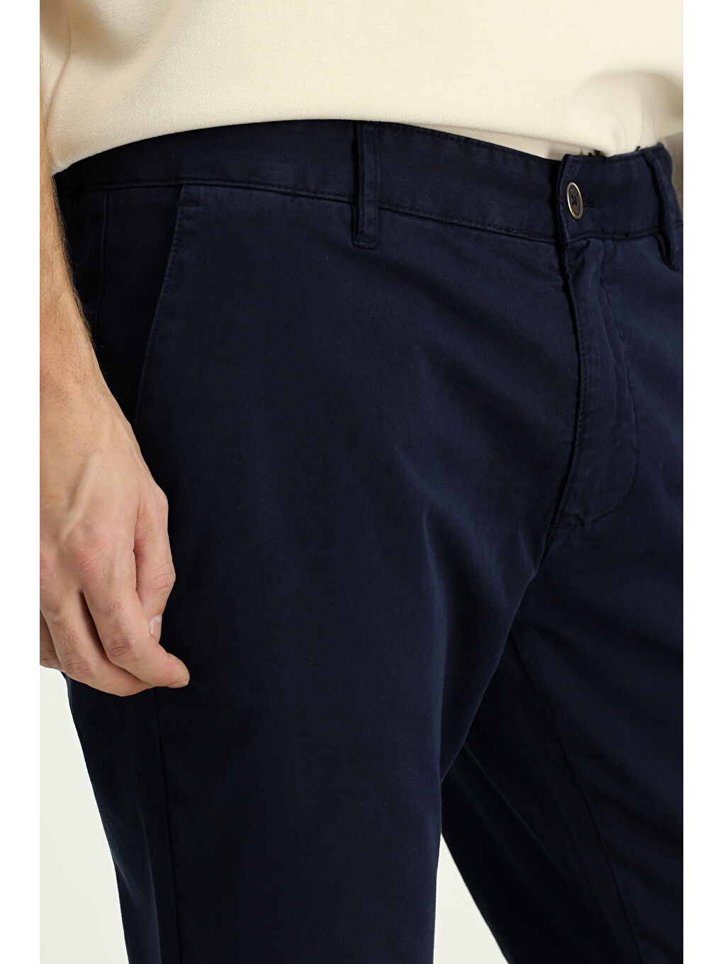 Lacivert Regular Fit Elastanlı Kanvas / Chino Pantolon-2