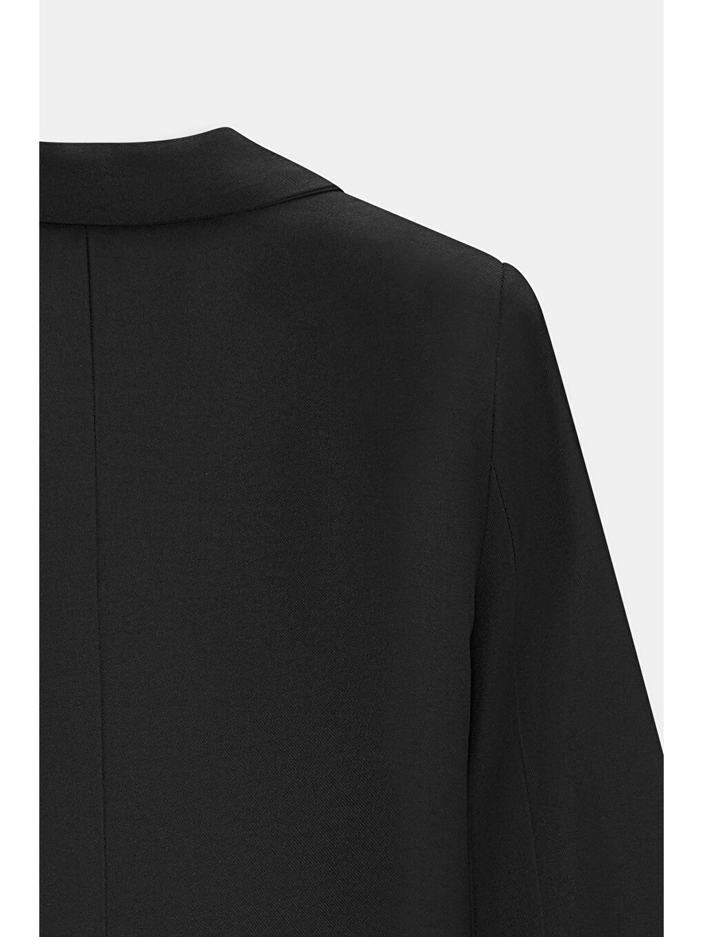 Siyah Kruvaze Crop Blazer Ceket-3