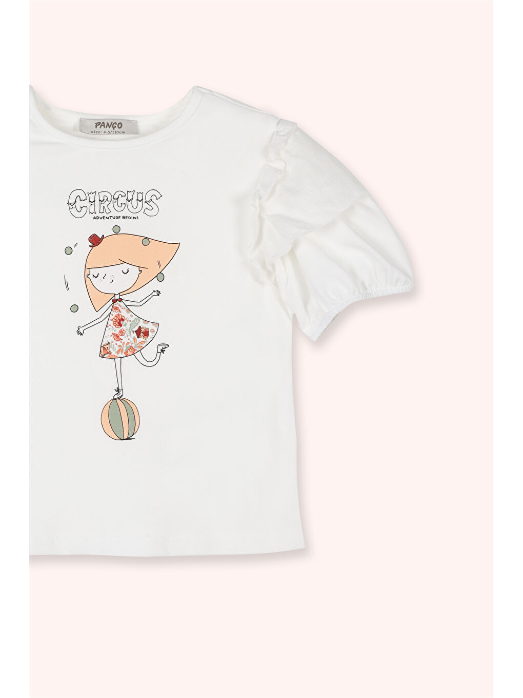 Kız Çocuk Baskılı T-Shirt Ekru-2