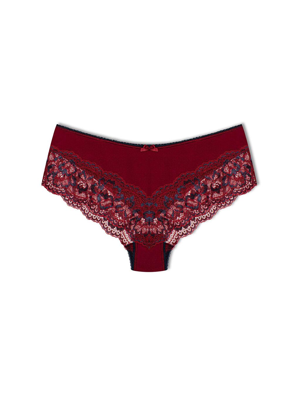 Siyah Paçası Çift Renk Dantel Kadın Külot 3'lü-2