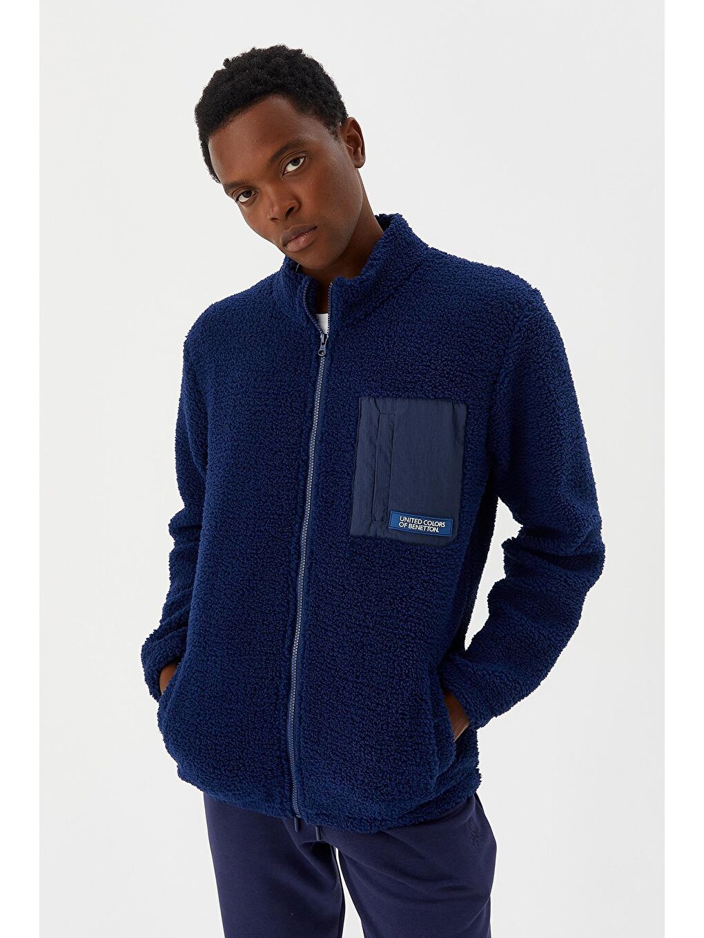 Lacivert Erkek Fermuarlı Sweatshirt Hırka