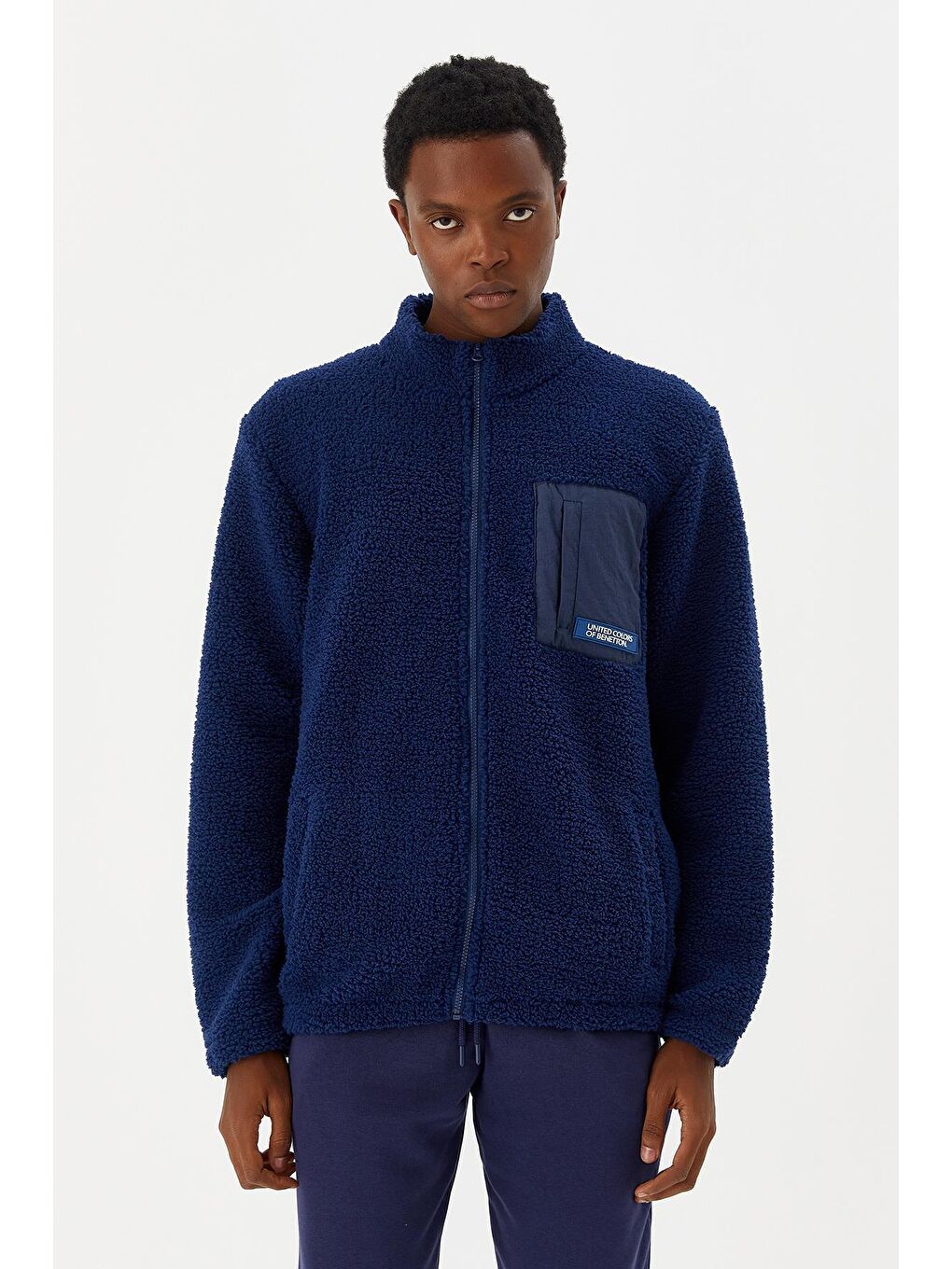 Lacivert Erkek Fermuarlı Sweatshirt Hırka-2