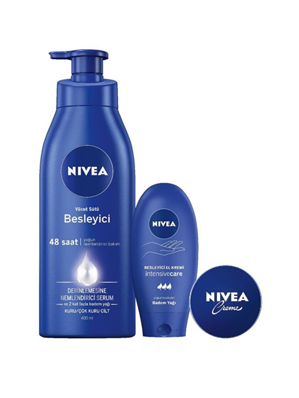 NIVEA Şeffaf Besleyici Vücut Sütü 400 ml Besleyici &Derinlemesine El Bakım Kremi 75 ml Krem 30 ml