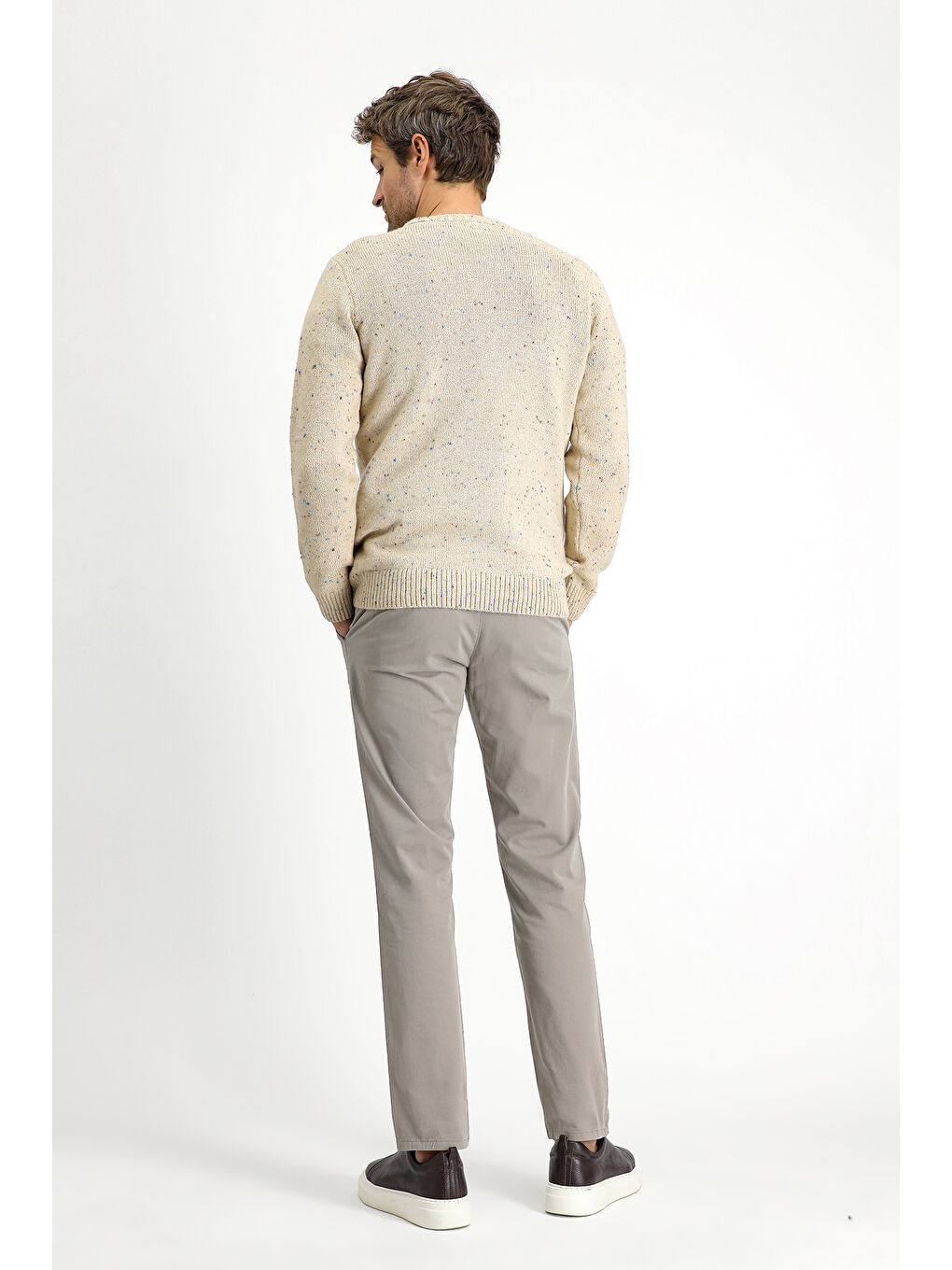 Bej Slim Fit Dar Kesim Elastanlı Kanvas / Chino Pantolon-3