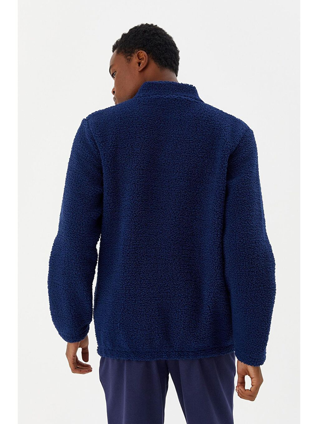 Lacivert Erkek Fermuarlı Sweatshirt Hırka-7
