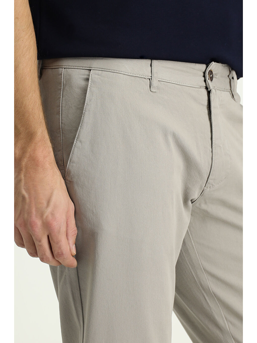 Bej Regular Fit Elastanlı Kanvas / Chino Pantolon-2