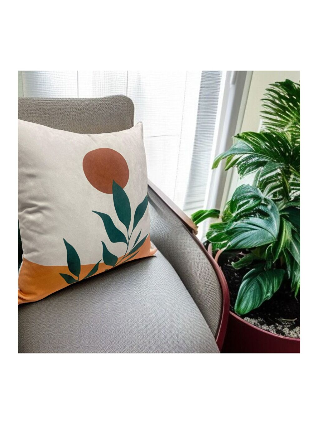 Beyaz Bohem Boho Soyut Temalı Dekoratif Kırlent Kılıfı 43x43-1