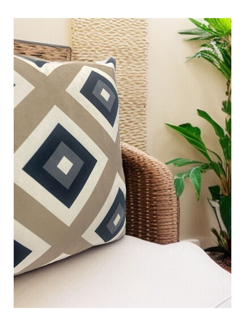 Kahverengi Bohem Temalı Home Geometrik Desen Dekoratif Kırlent Kılıfı 43x43-1