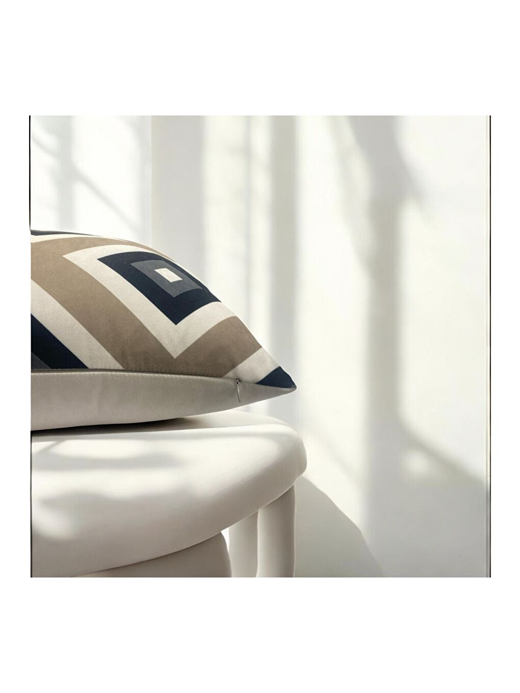 Kahverengi Bohem Temalı Home Geometrik Desen Dekoratif Kırlent Kılıfı 43x43-4