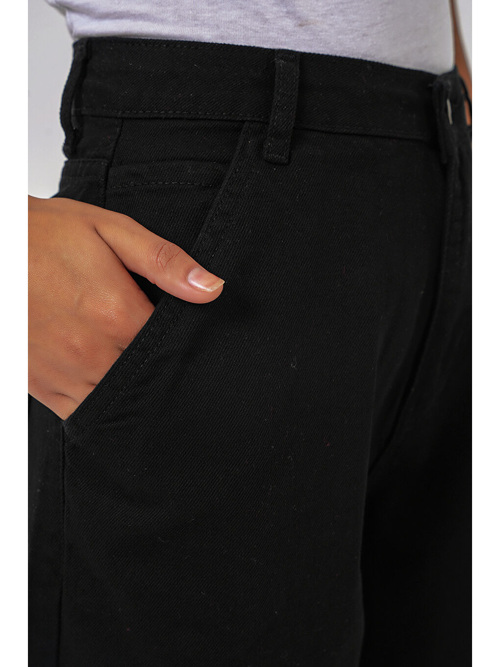 6703 Yüksek Bel Jean Pantolon   Siyah-4