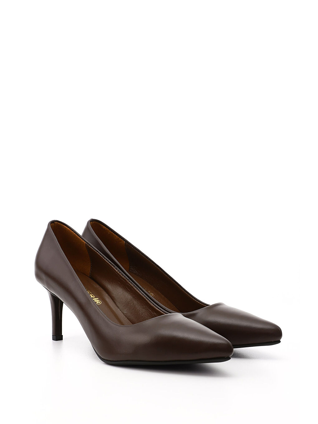 Kahverengi Kadın ÇİKOLATA KAHVE Sivri Burun İnce Topuklu Hakiki Deri Stiletto-1