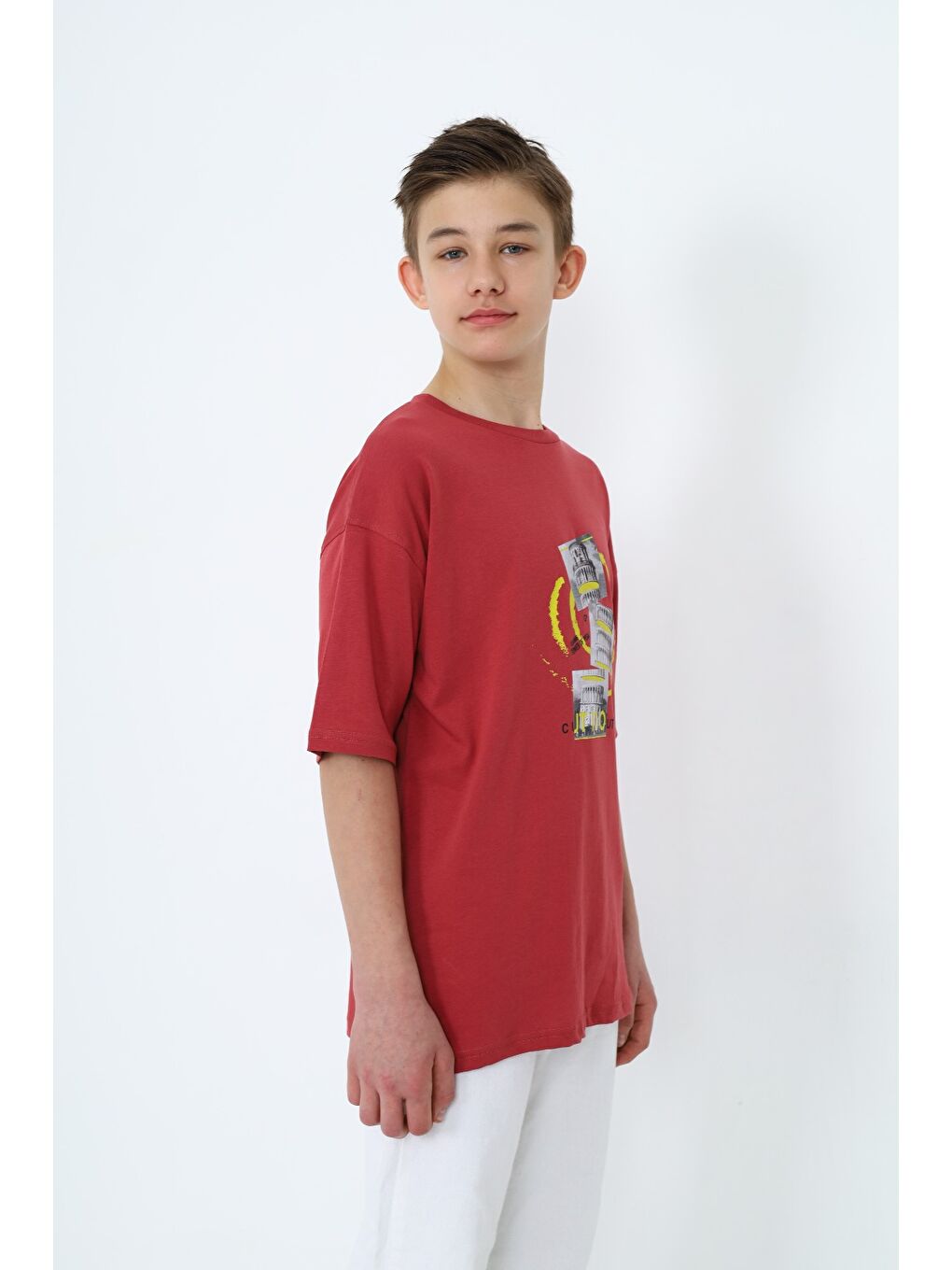 Kahverengi Erkek Çocuk Baskılı Tişört-5