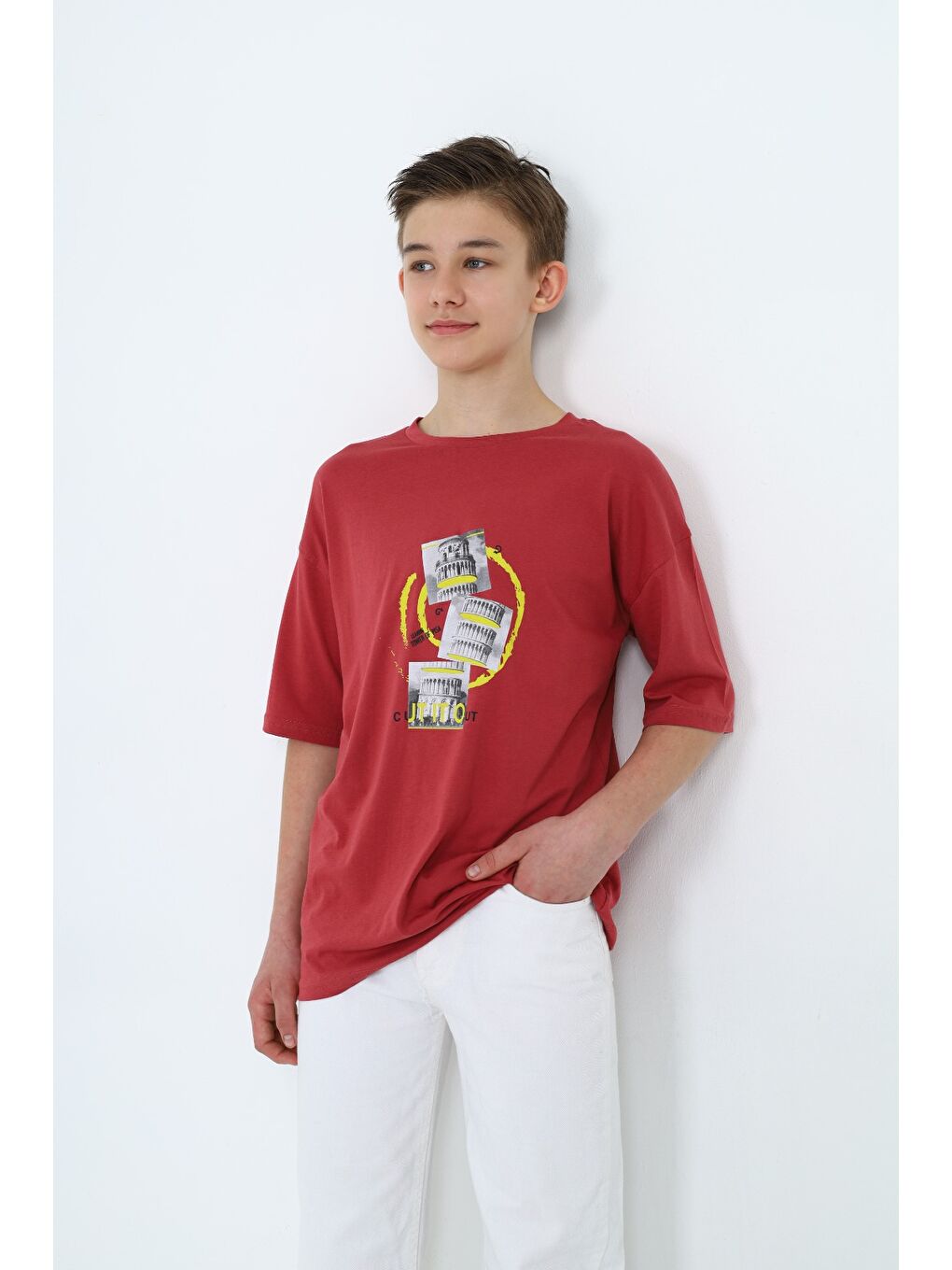 Kahverengi Erkek Çocuk Baskılı Tişört-6