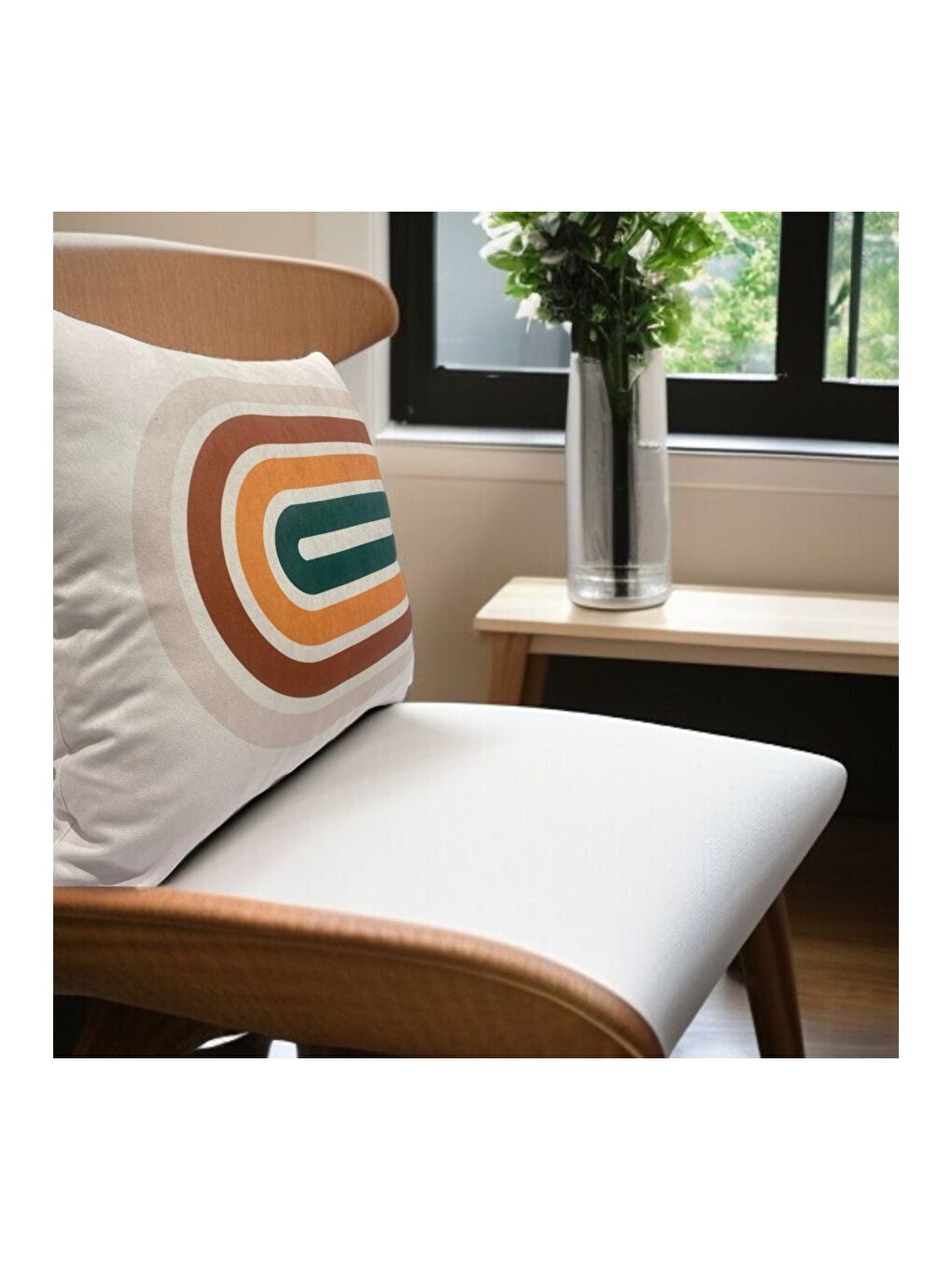 Gri Bohem Boho Soyut Temalı Dekoratif Kırlent Kılıfı 43x43-2