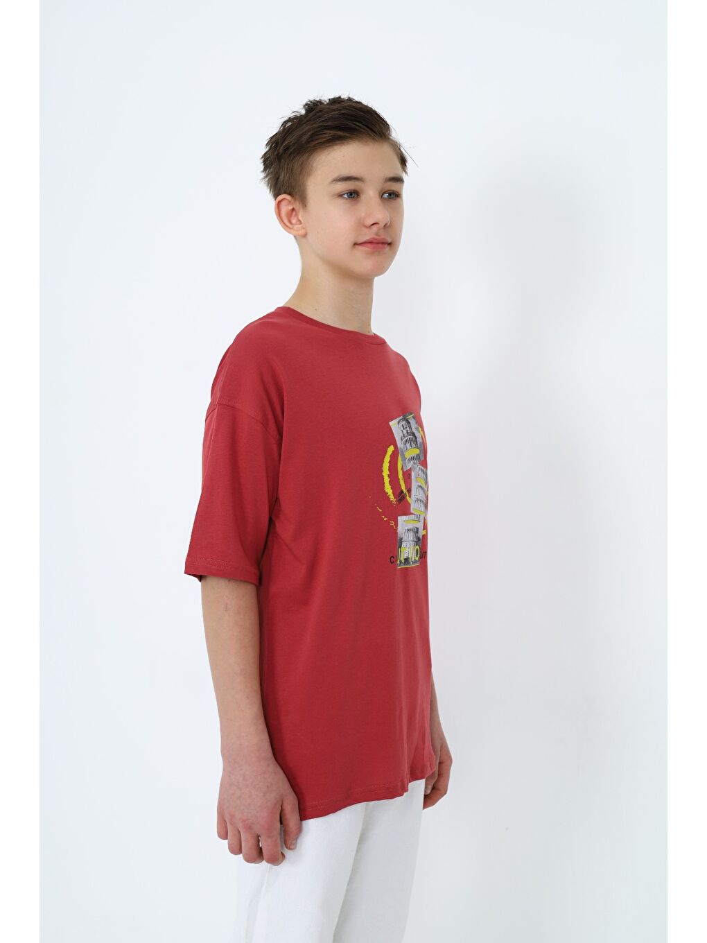 Kahverengi Erkek Çocuk Baskılı Tişört-8