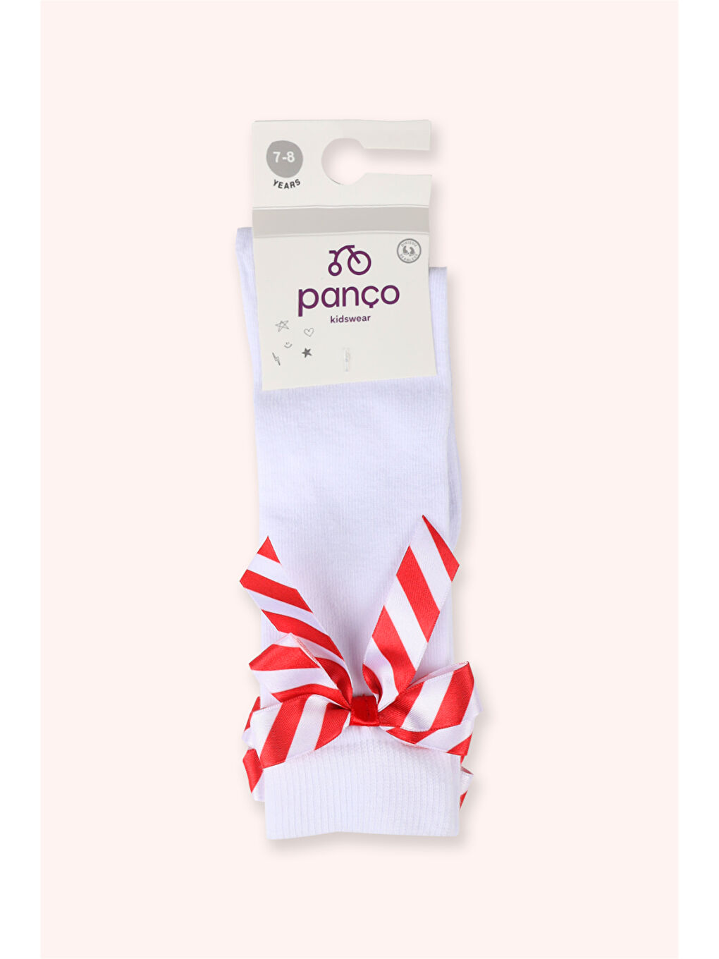 Kız Çocuk Fiyonk Detaylı Beyaz Çorap-1