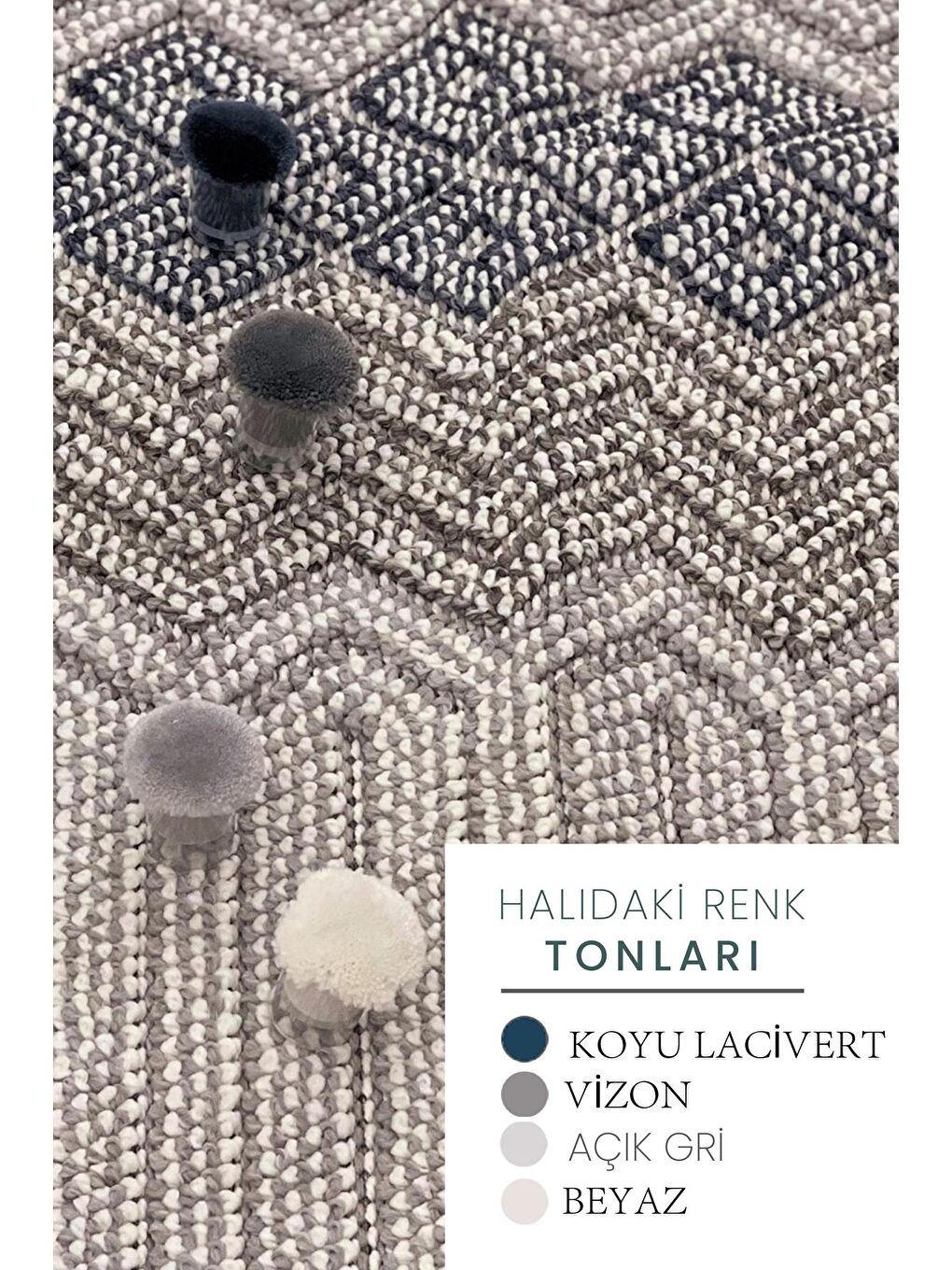 Konfor Halı Karışık Konfor Beverly 2265 Modern Dokuma Bukle Halı-80x150 - 3