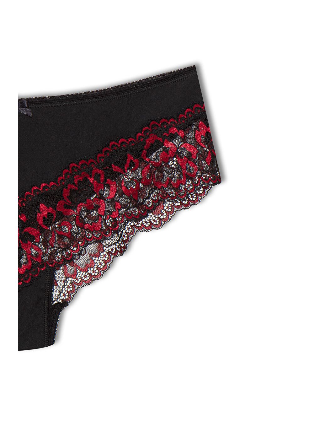 Siyah Paçası Çift Renk Dantel Kadın Külot-2