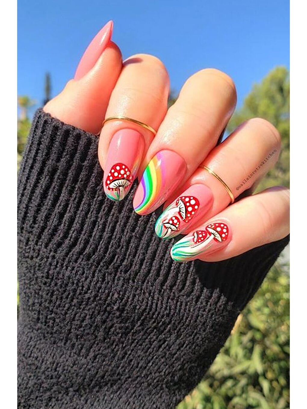 New Obsessions Kırmızı Retro Hippie Desenli Tırnak Stickerı  Nail Art Süsü