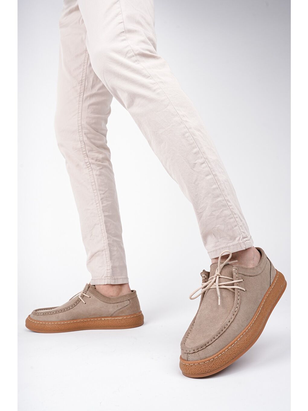 Bej SANCHEZ Klasik Hakiki Deri Günlük Ortopedik Erkek Casual Ayakkabı-2