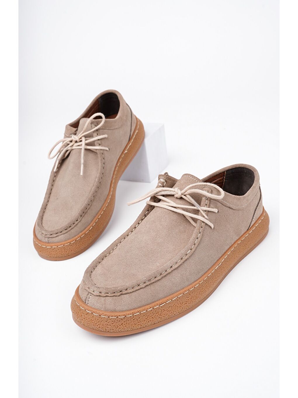 Bej SANCHEZ Klasik Hakiki Deri Günlük Ortopedik Erkek Casual Ayakkabı-6