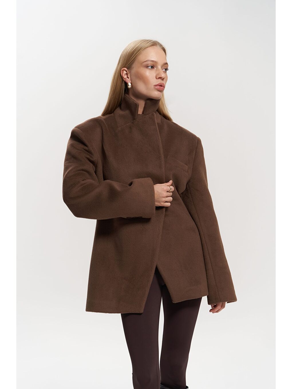 Kahverengi Naica Kahve Belden Oturmalı Blazer-2