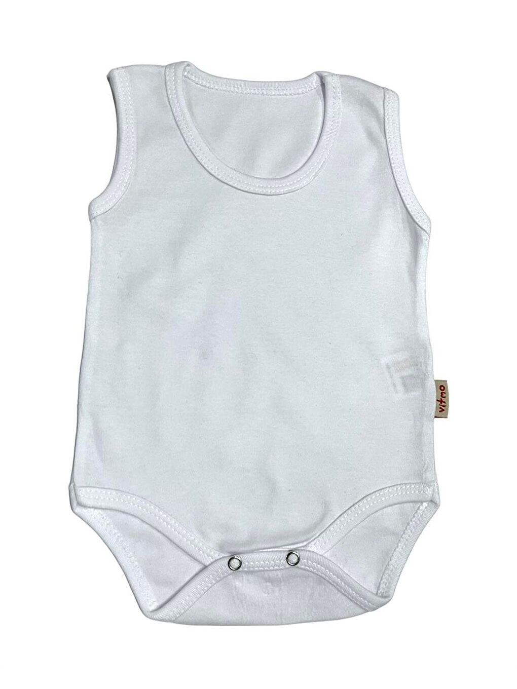 Çıtçıtlı Bebek Body Zıbın Askılı Beyaz Renk