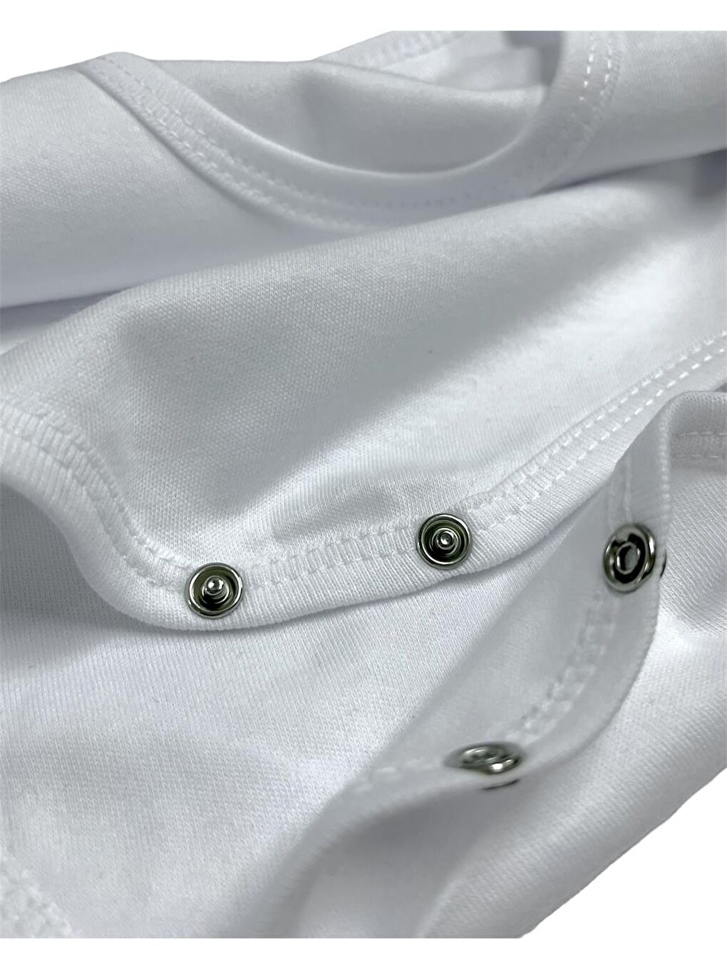 Çıtçıtlı Bebek Body Zıbın Askılı Beyaz Renk-1