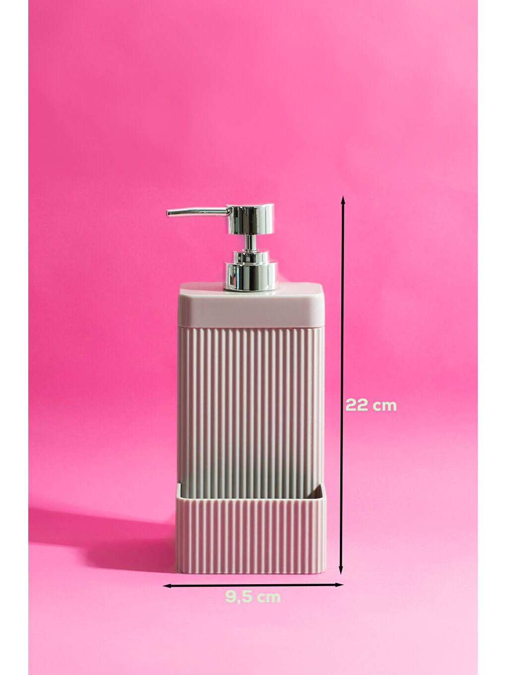 Bej 13139 Lisbone Süngerlik Hazneli Banyo ve Mutfak Sıvı Sabunluk Taupe  550 ml