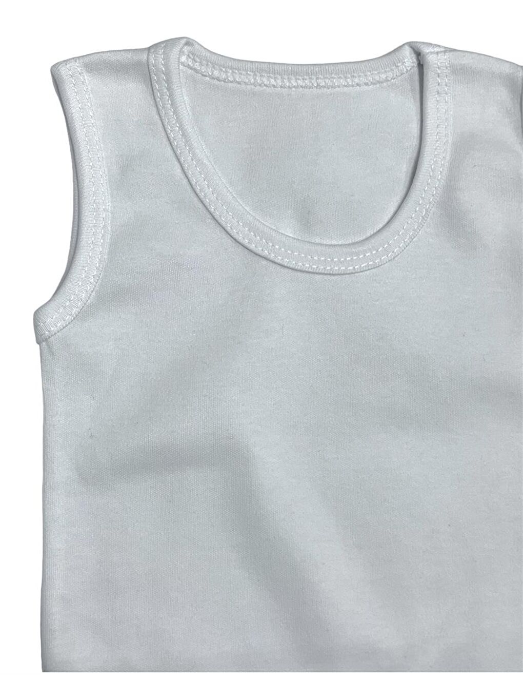 Çıtçıtlı Bebek Body Zıbın Askılı Beyaz Renk-2