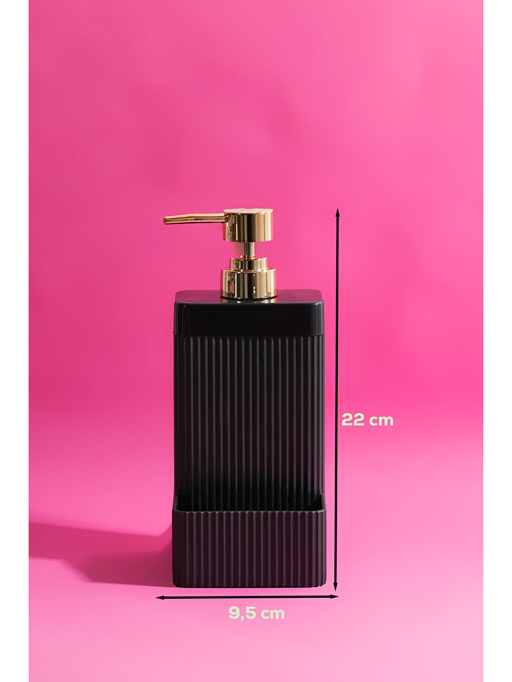 13139 Lisbone Süngerlik Hazneli Banyo ve Mutfak Sıvı Sabunluk 550ML Siyah-2