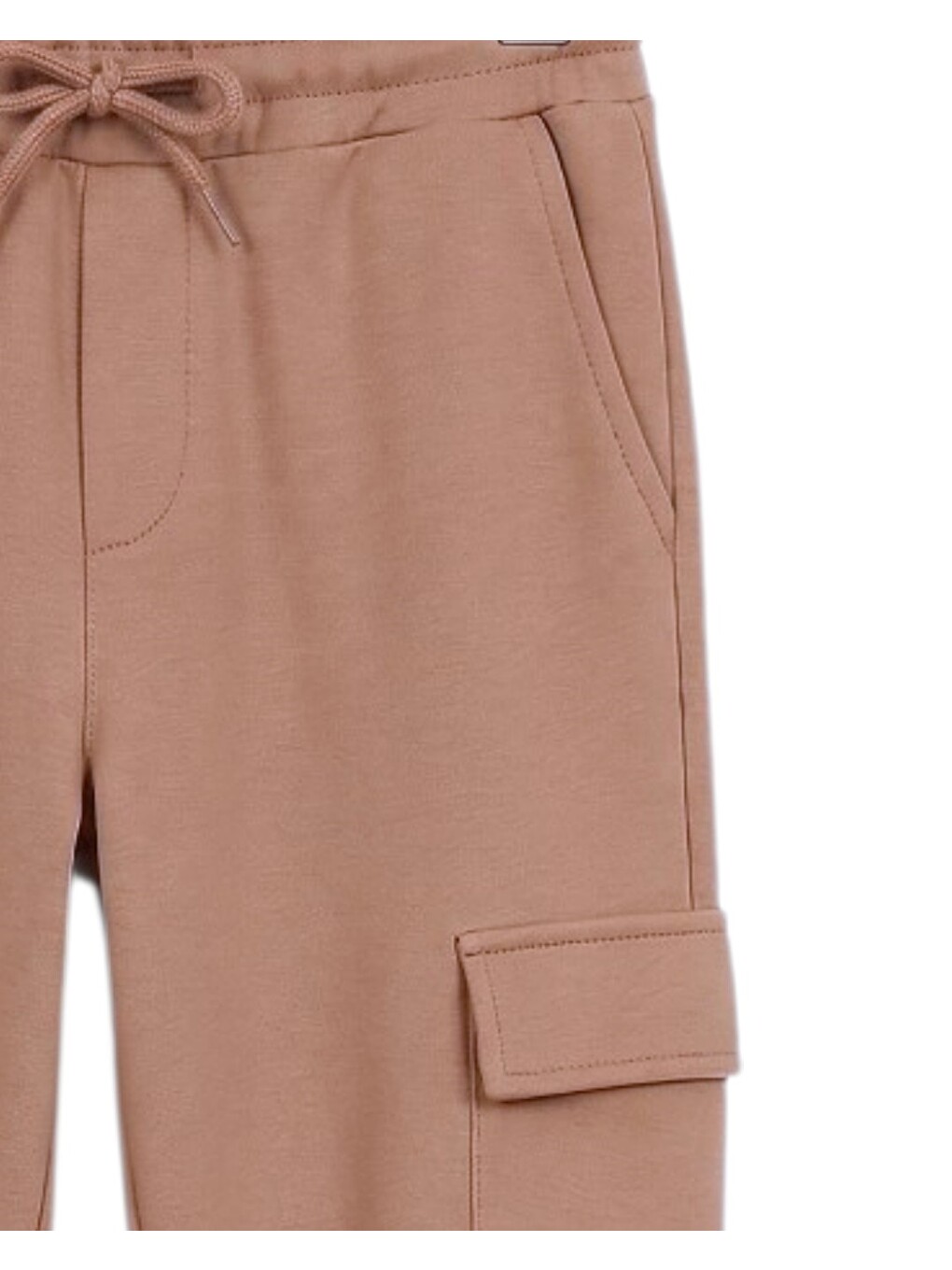 Bej Erkek Çocuk Pamuklu Jogger Eşofman Altı – Kargo Cepli Ve İpli | 2-3-4 Yaş-2
