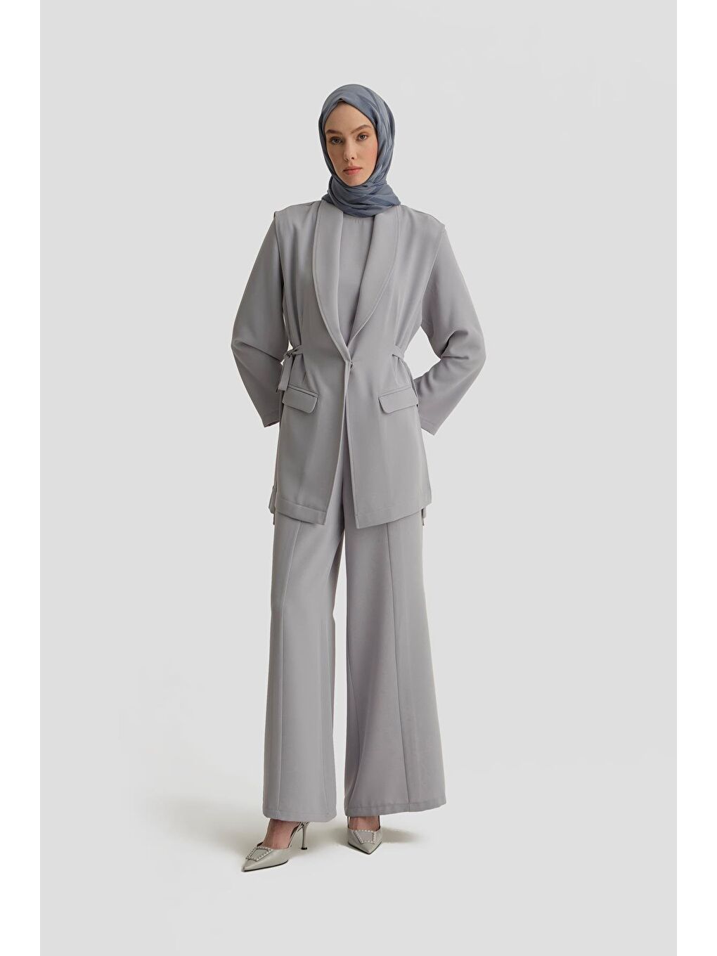 Yelekli Üçlü Takım 25Y6000 Gri-1
