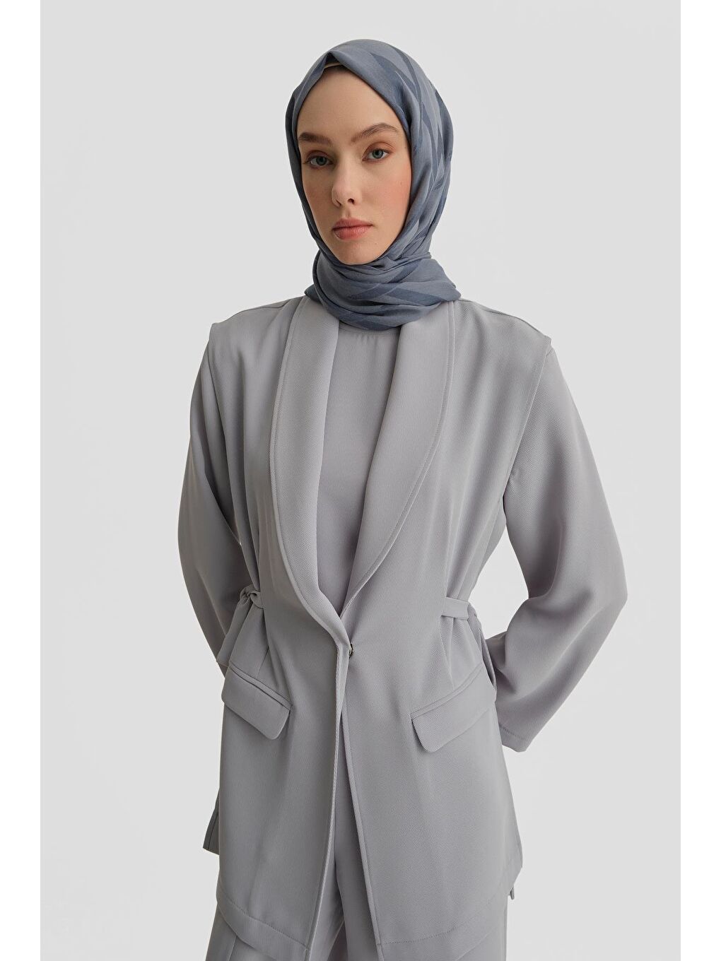 Yelekli Üçlü Takım 25Y6000 Gri-2