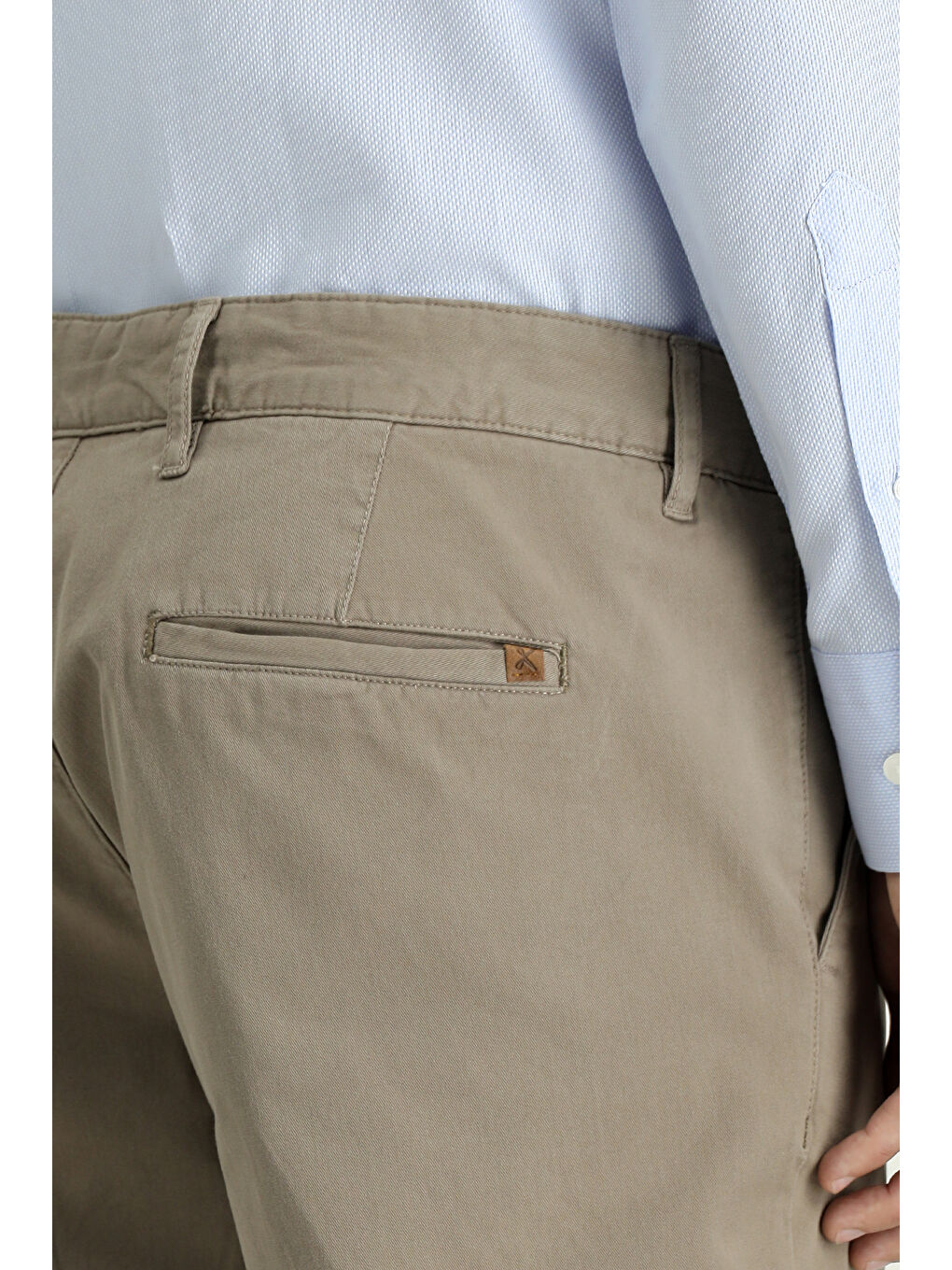 Kahverengi Slim Fit Dar Kesim Elastanlı Kanvas / Chino Pantolon-5