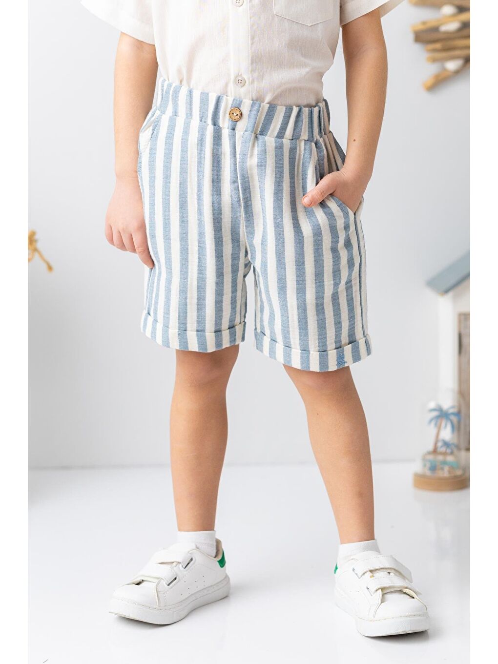 Erkek Çocuk Müslin Şort - İndigo