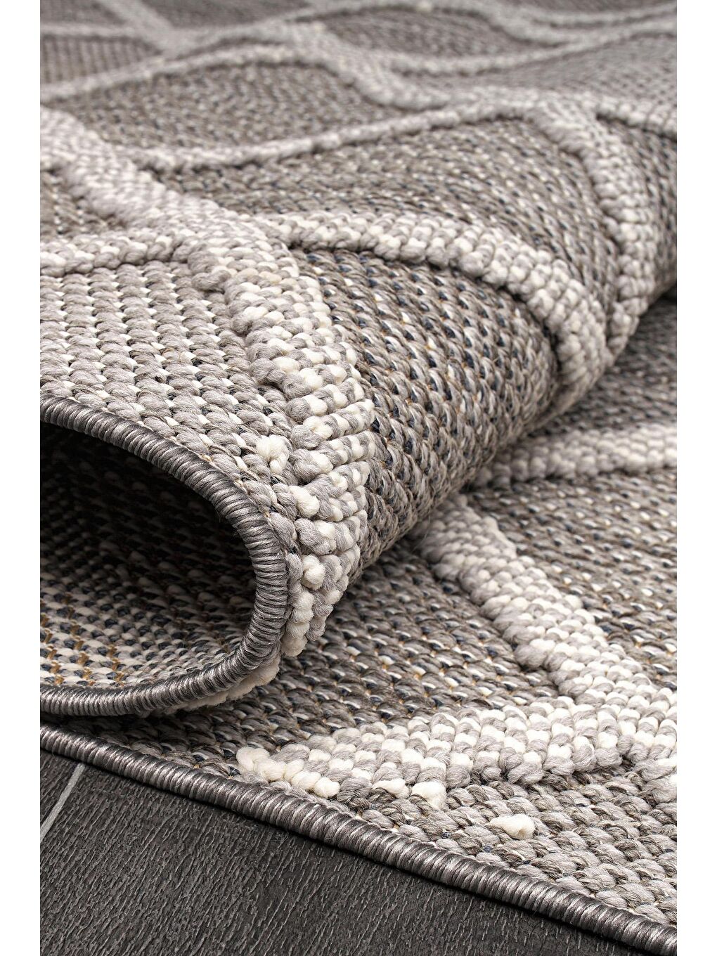 Gri Konfor Beverly 2264 Modern Dokuma Bukle Halı-120x180-4