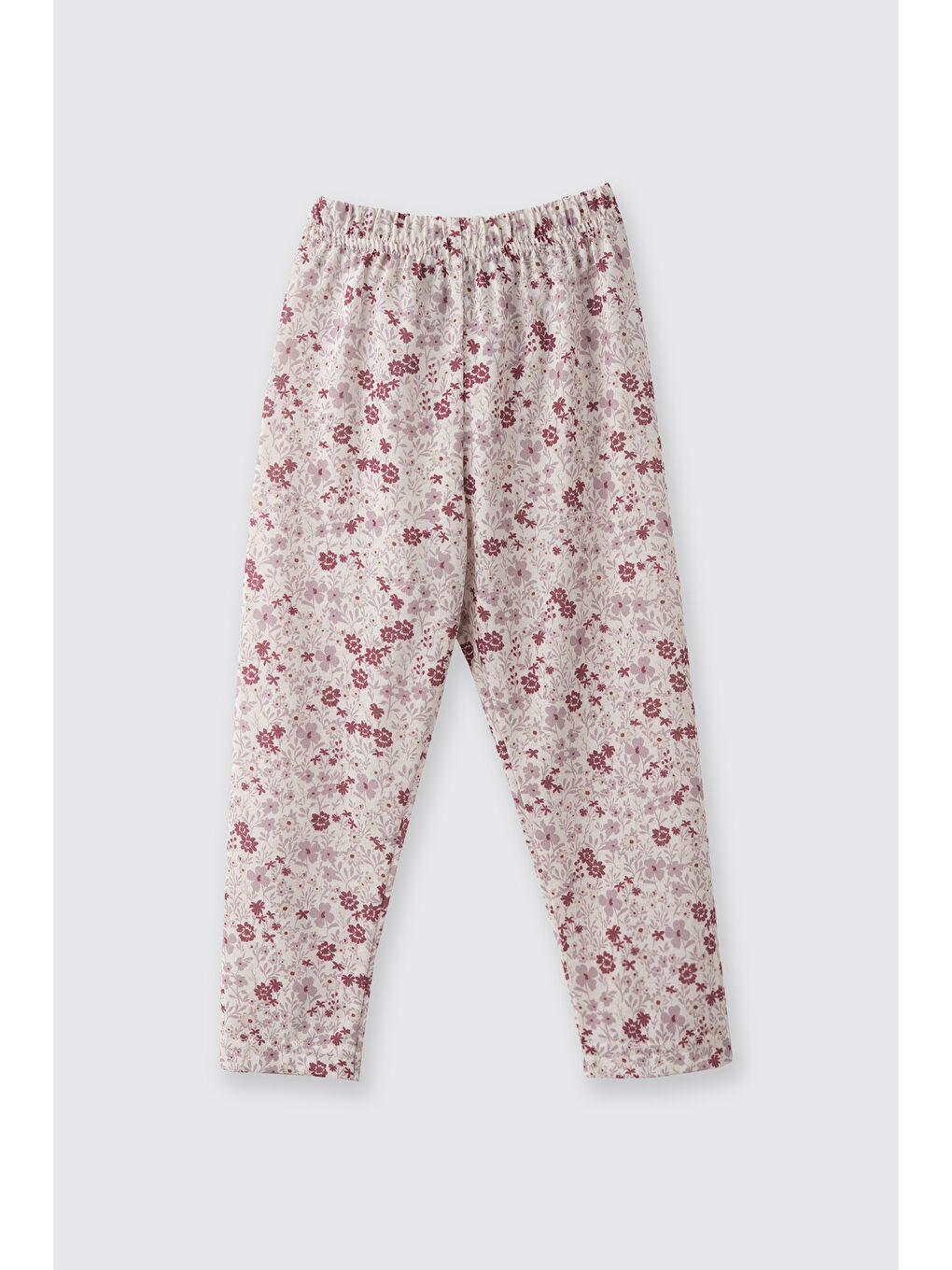 Kız Bebek Çiçek Desenli Ekru Tayt