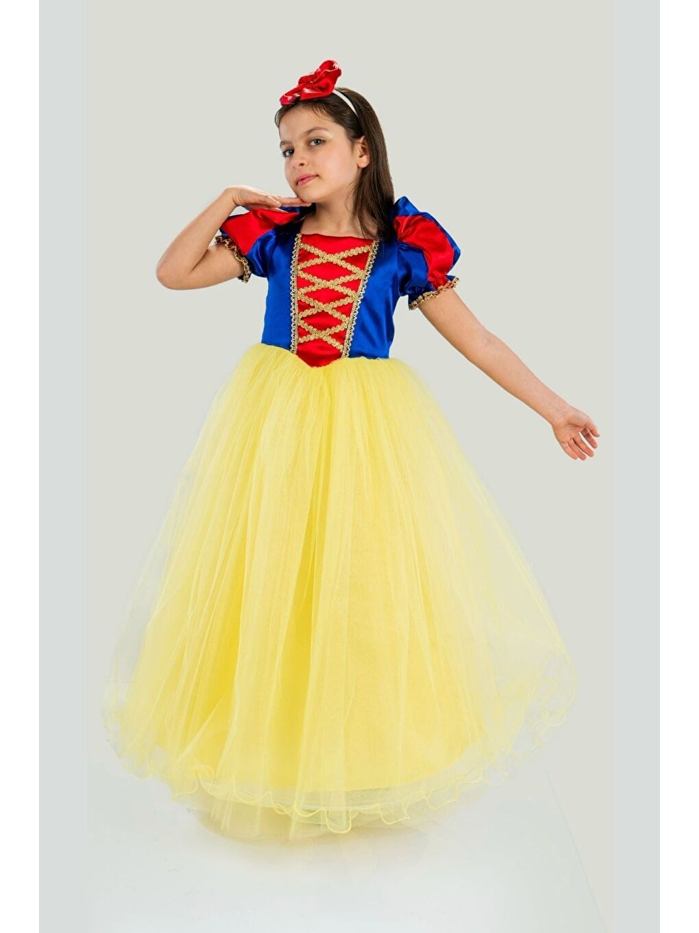 Kırmızı Pamuk Prenses Doğum Günü Ve Parti Elbisesi Taç Hediyeli-2
