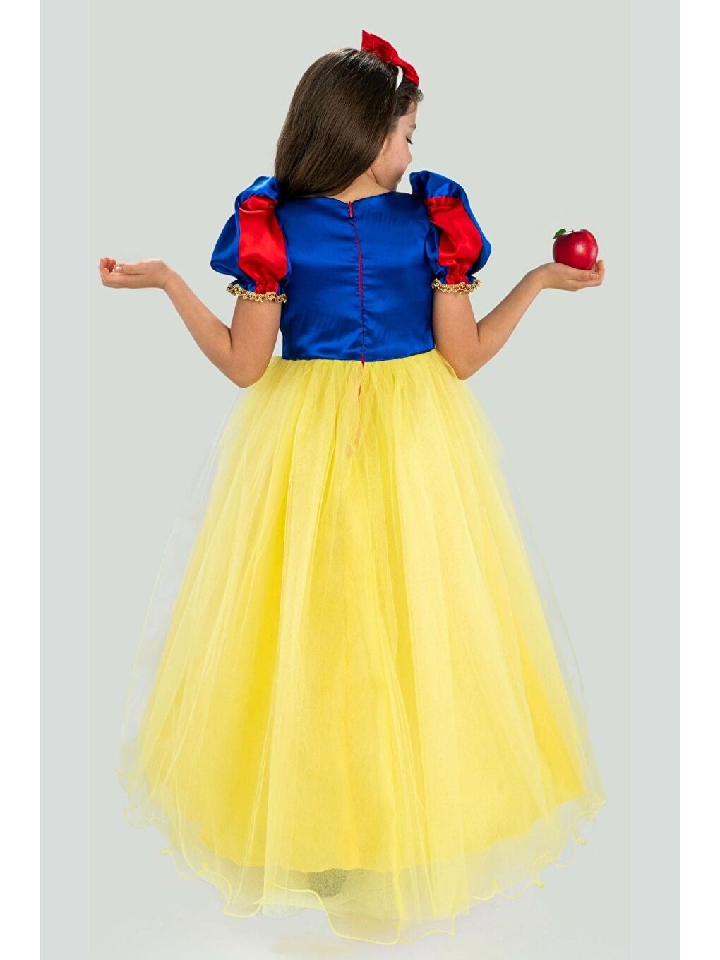 Kırmızı Pamuk Prenses Doğum Günü Ve Parti Elbisesi Taç Hediyeli-3