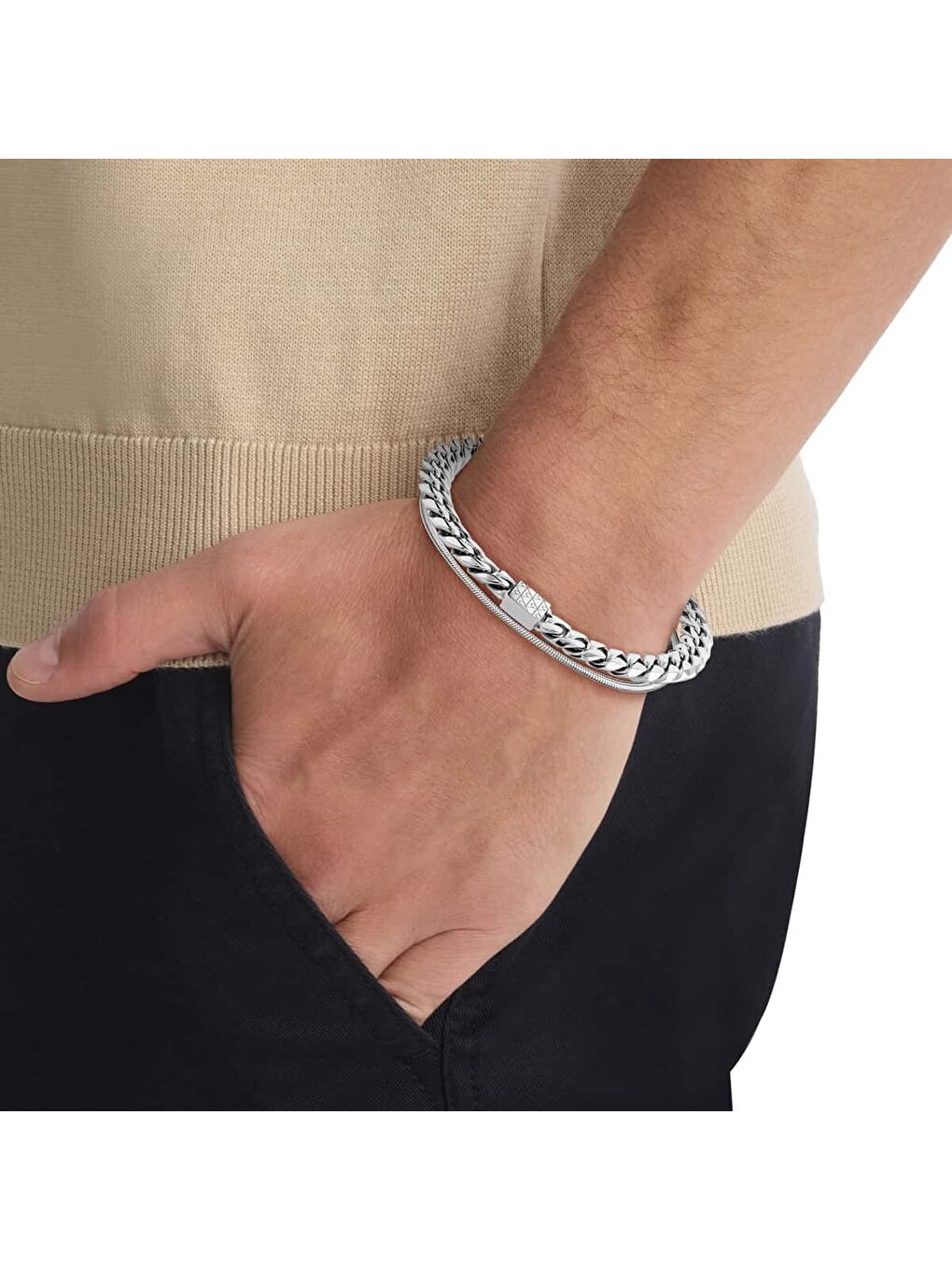 Gri CKJ35100091 Erkek Bileklik Seti-3