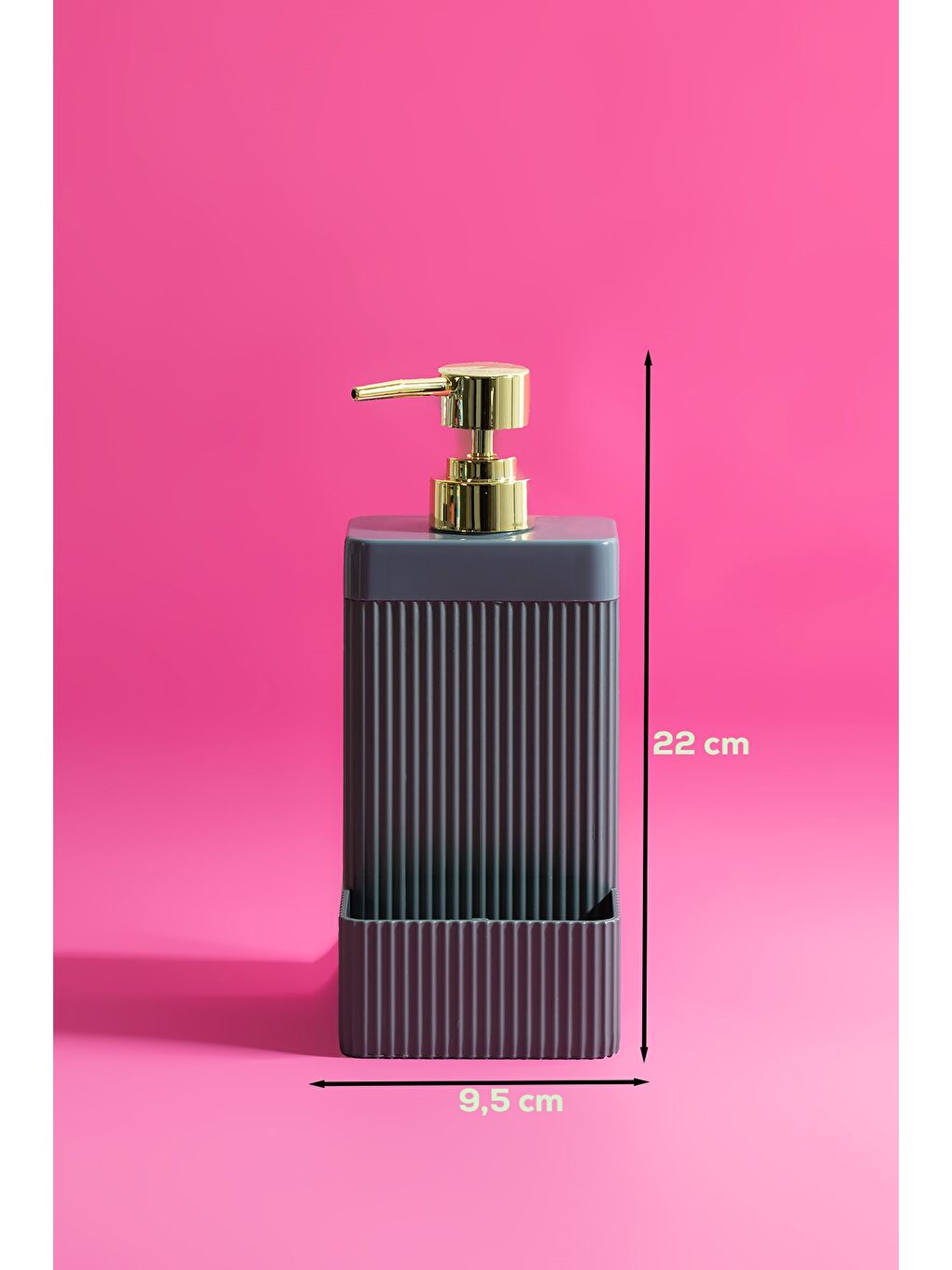 13139 Lisbone Süngerlik Hazneli Banyo ve Mutfak Sıvı Sabunluk 550ML Antrasit-2