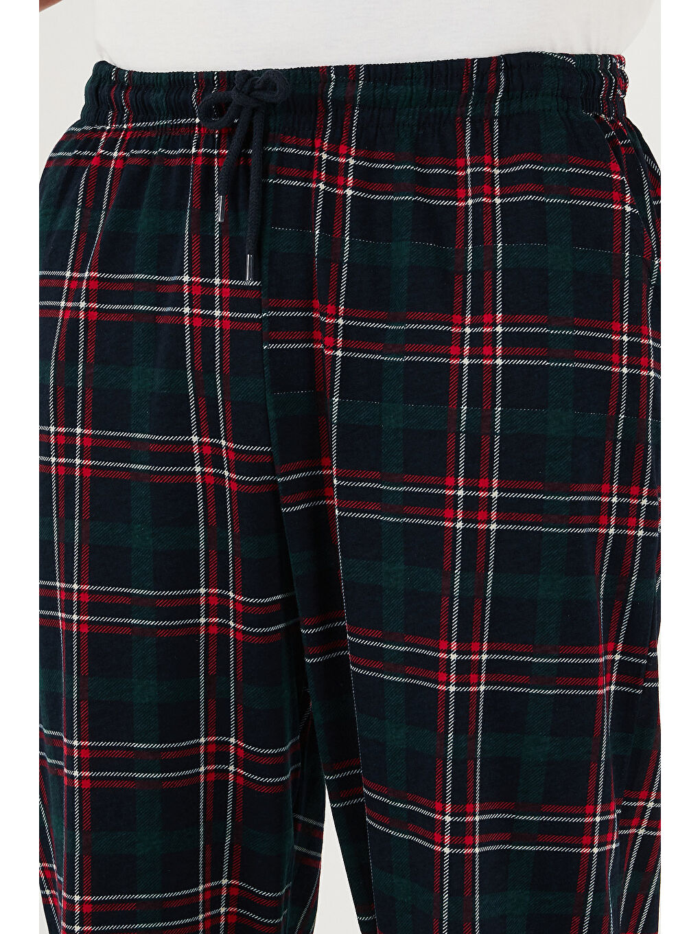 Yeşil Pamuklu Regular Fit Normal Bel Düz Paça Cepli %100 Pamuk Pijama Altı 6574003-6