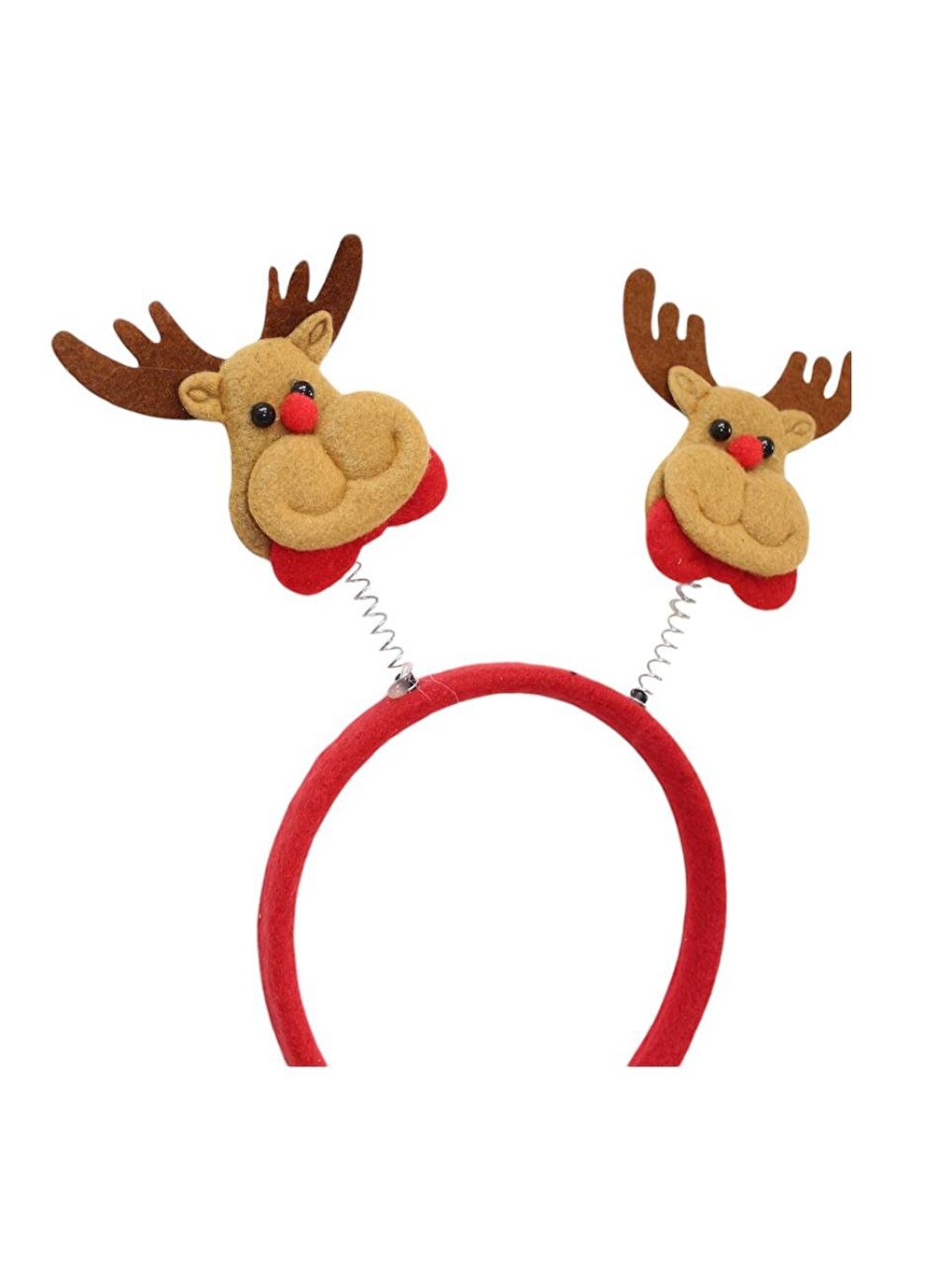 Kırmızı Yılbaşı Parti Tacı Geyik Figürlü Taç-1