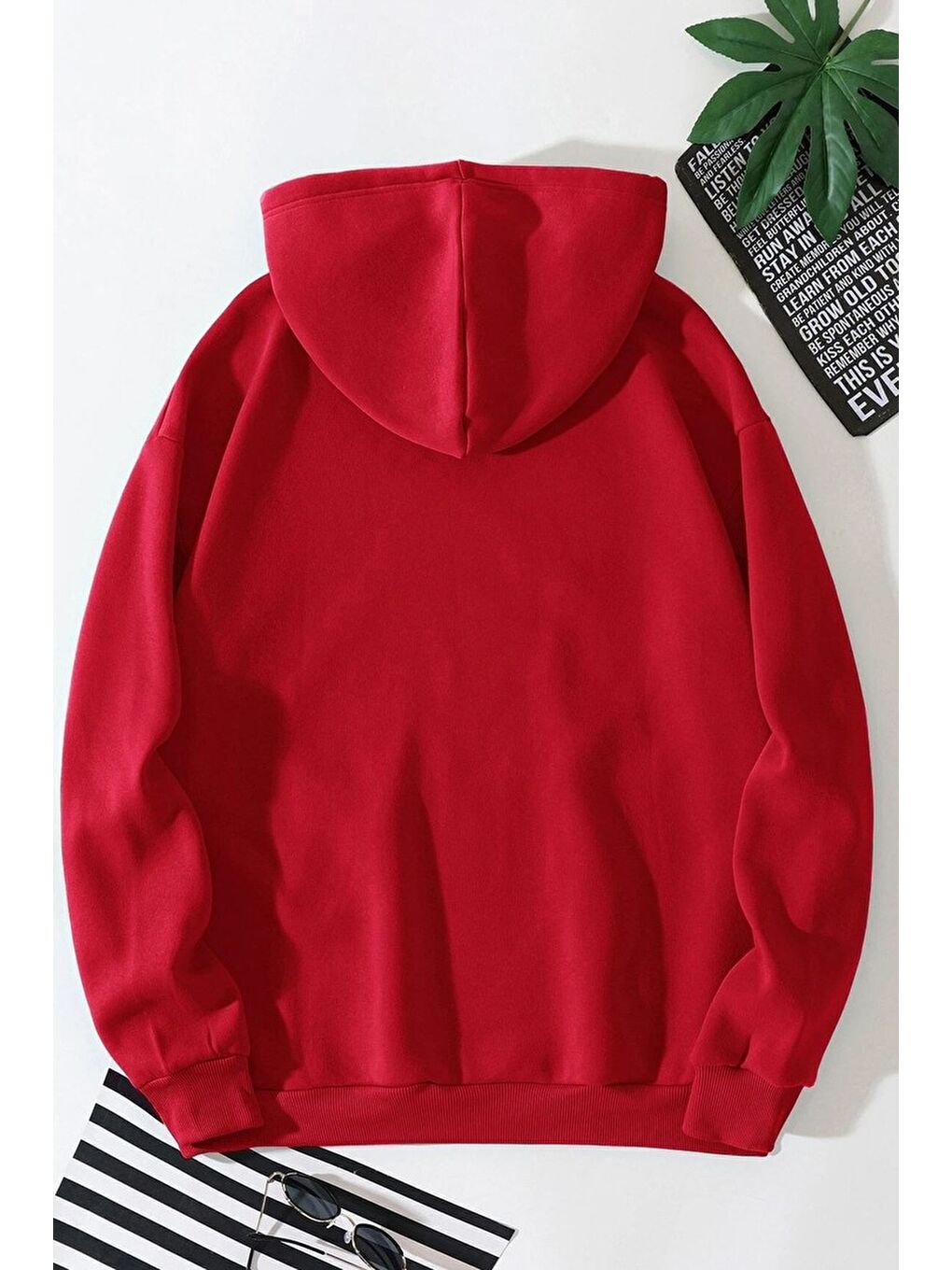 uyguntarz Kirmizi Unisex Uzay Temalı Baskılı Sweatshirt - 1