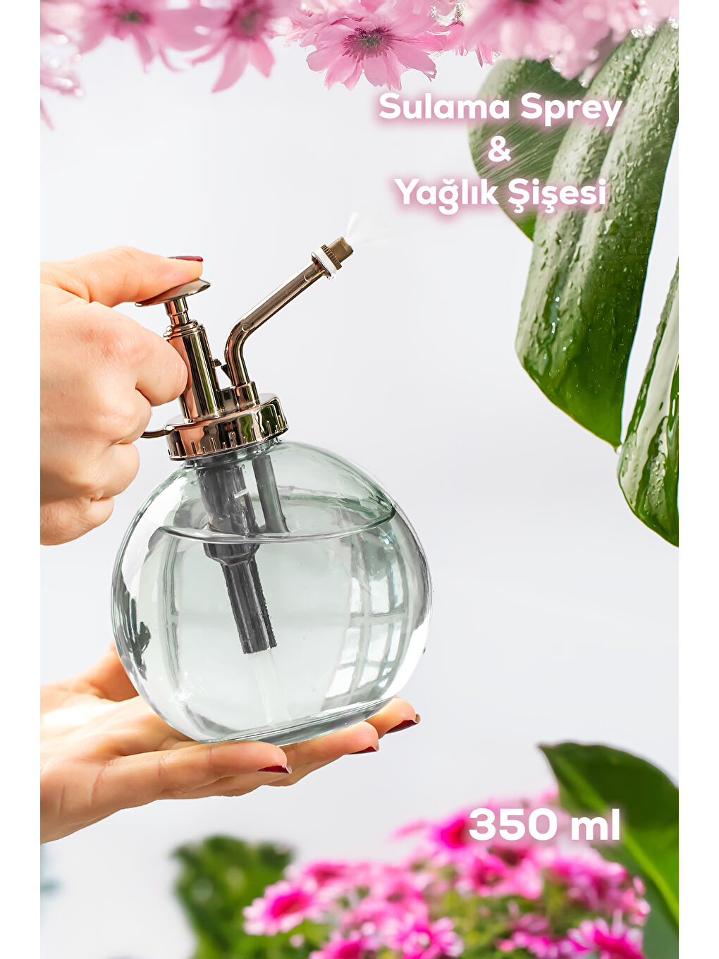 Beyaz 15729 Gri 350ml Cam Yağlık Yağdanlık ve Sulama Spreyi Koku Spreyi Şişesi-1