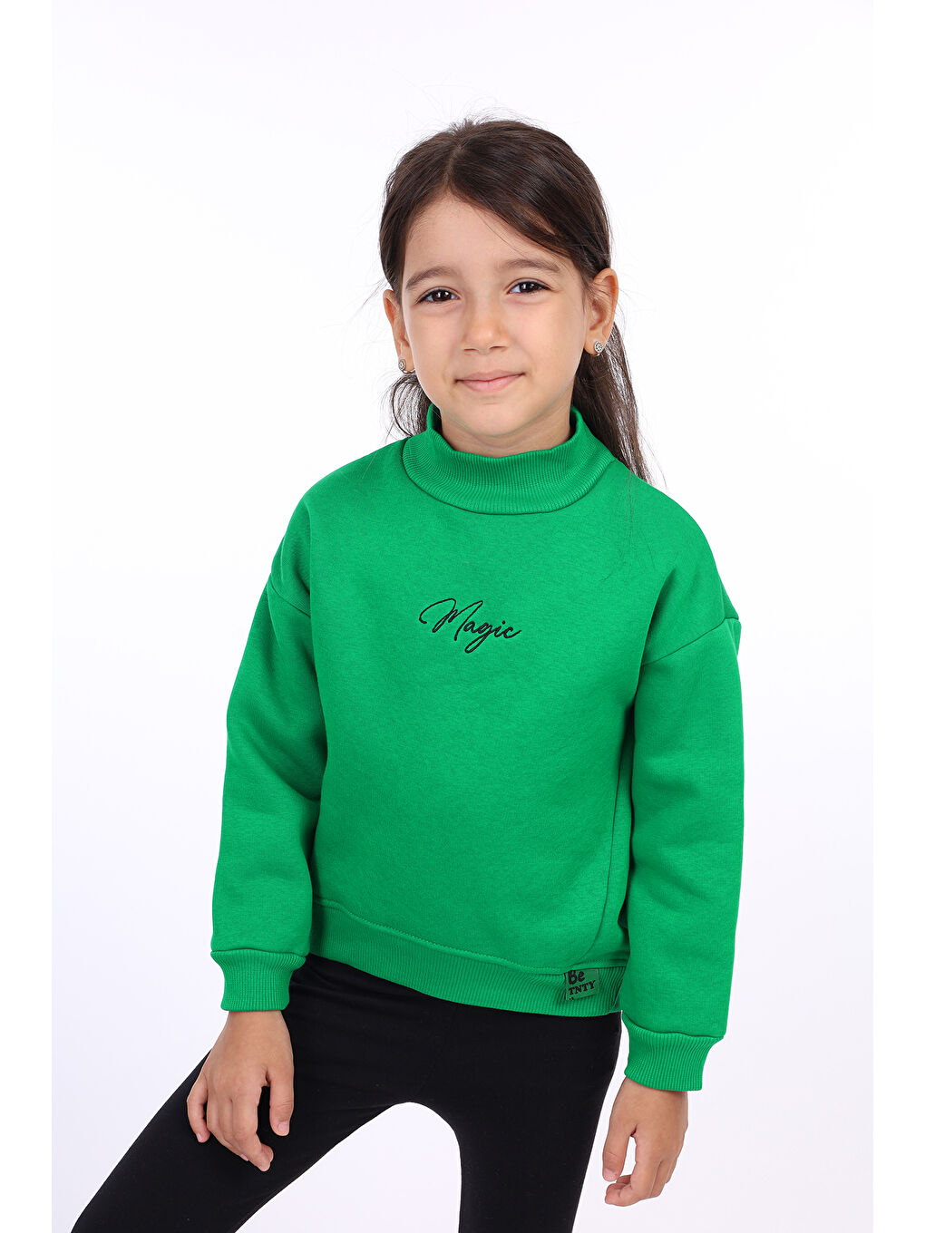 Toontoykids Yeşil Kız Çocuk Nakışlı Sweatshirt