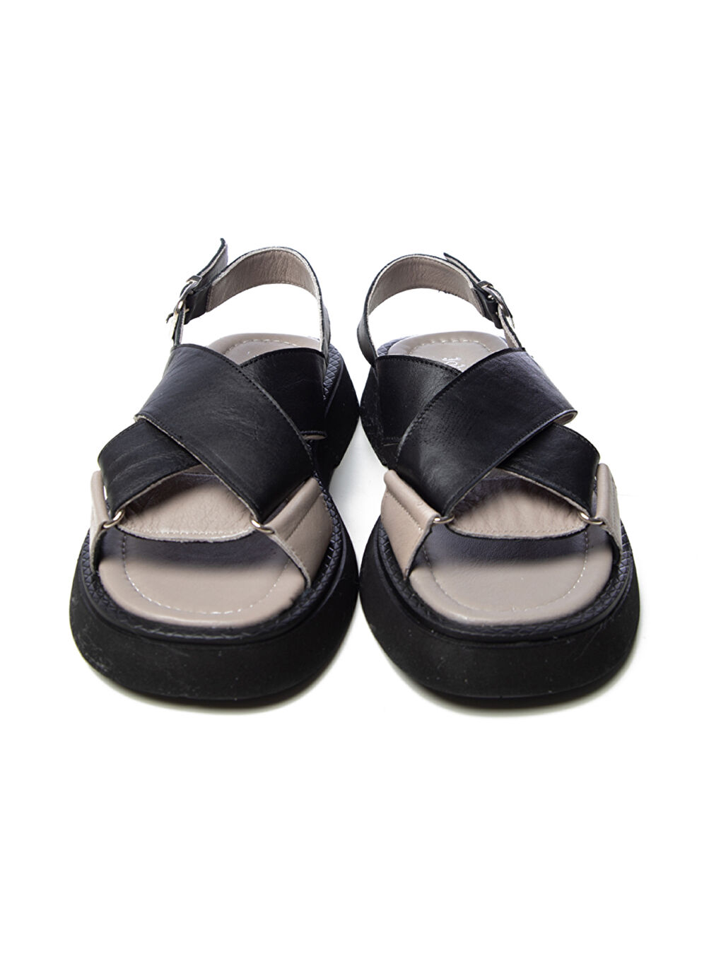 Kadın Sandalet GTN-20772 Siyah Vizon-2
