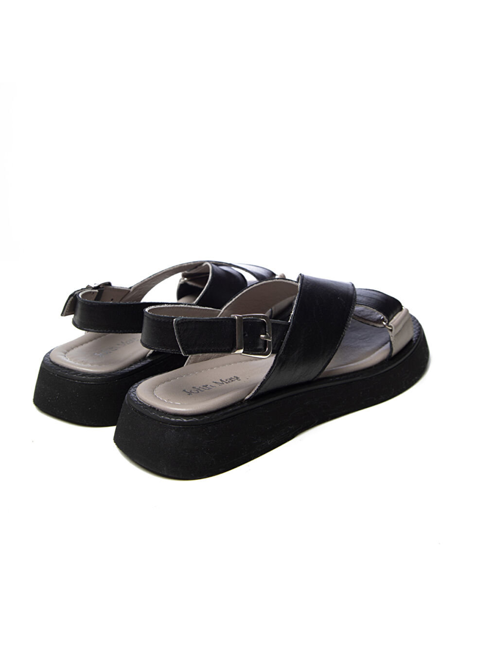 Kadın Sandalet GTN-20772 Siyah Vizon-3