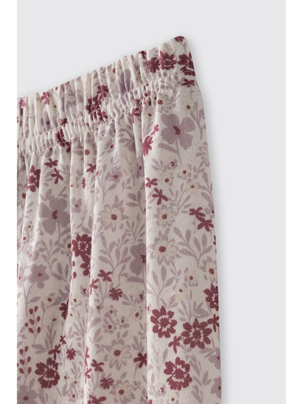 Kız Bebek Çiçek Desenli Ekru Tayt-1